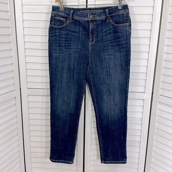 Chico's Girlfriend Crop Jeans Size 1.5 Size 10 So Slimming High Rise Denim - Picture 2 of 13